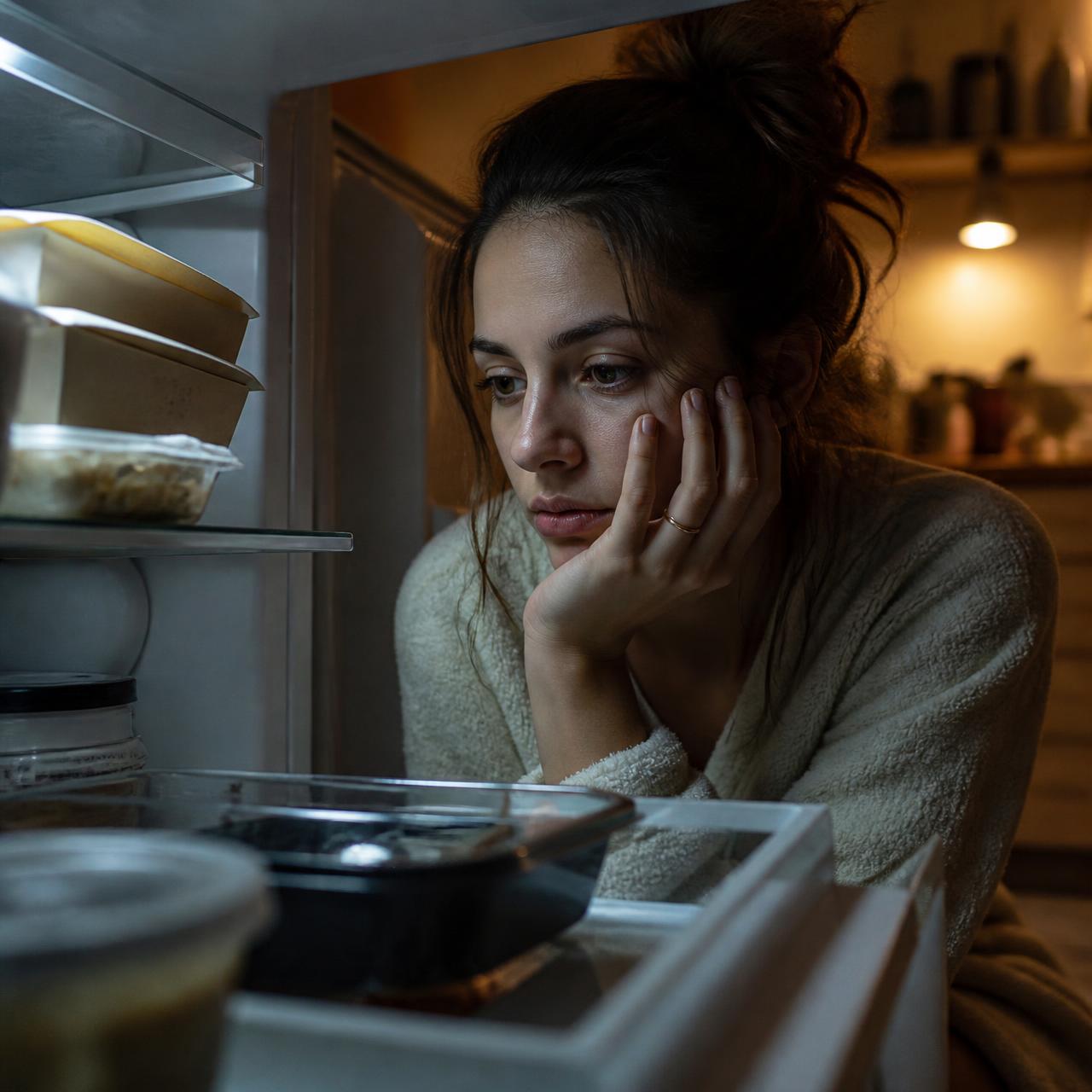 Buscando quĂ© comer en una refrigeradora vacĂa